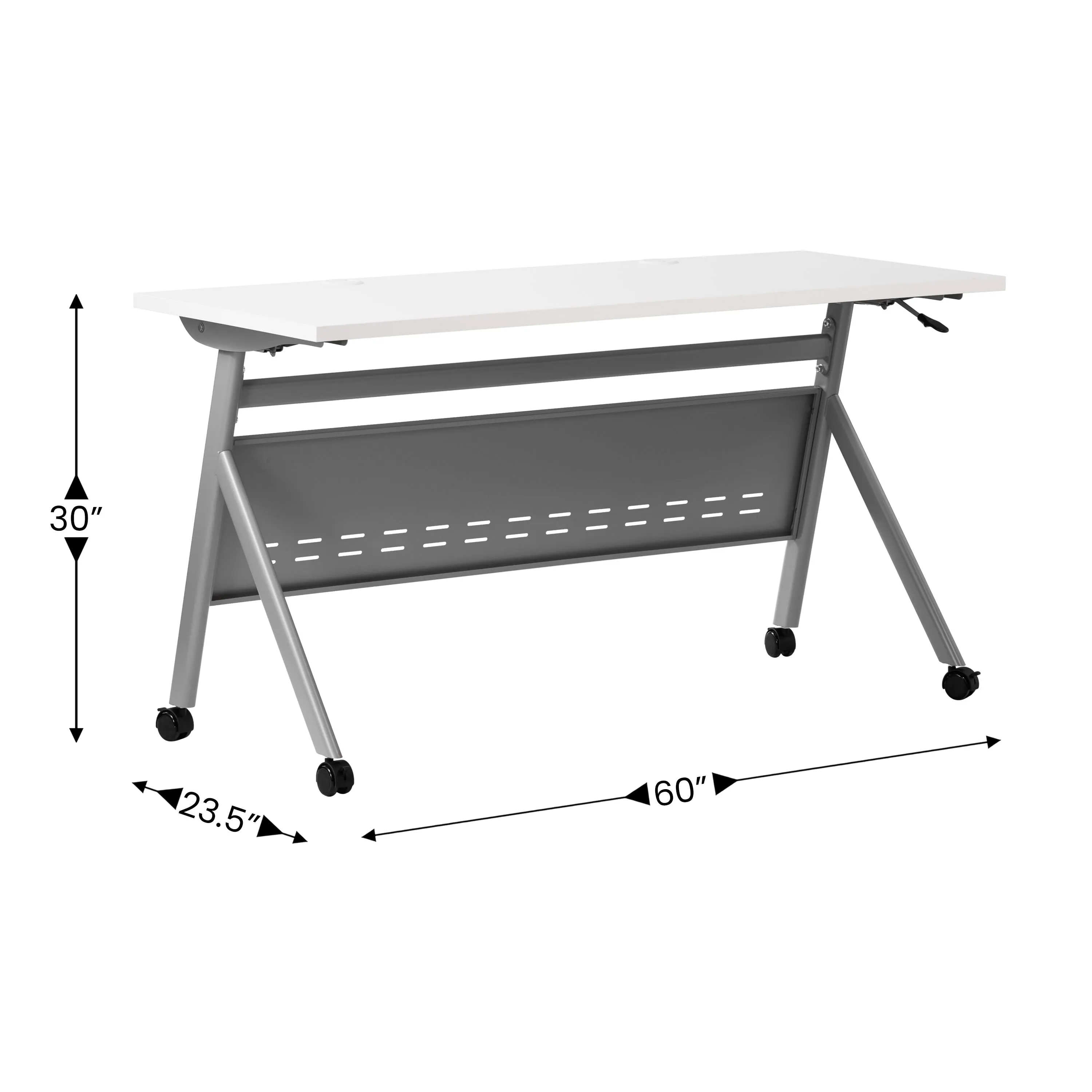 Davis Commercial Grade Heavy-Duty Nesting Flip Training Table with Y-Legs, Modesty Panel, Tabletop, and Frame