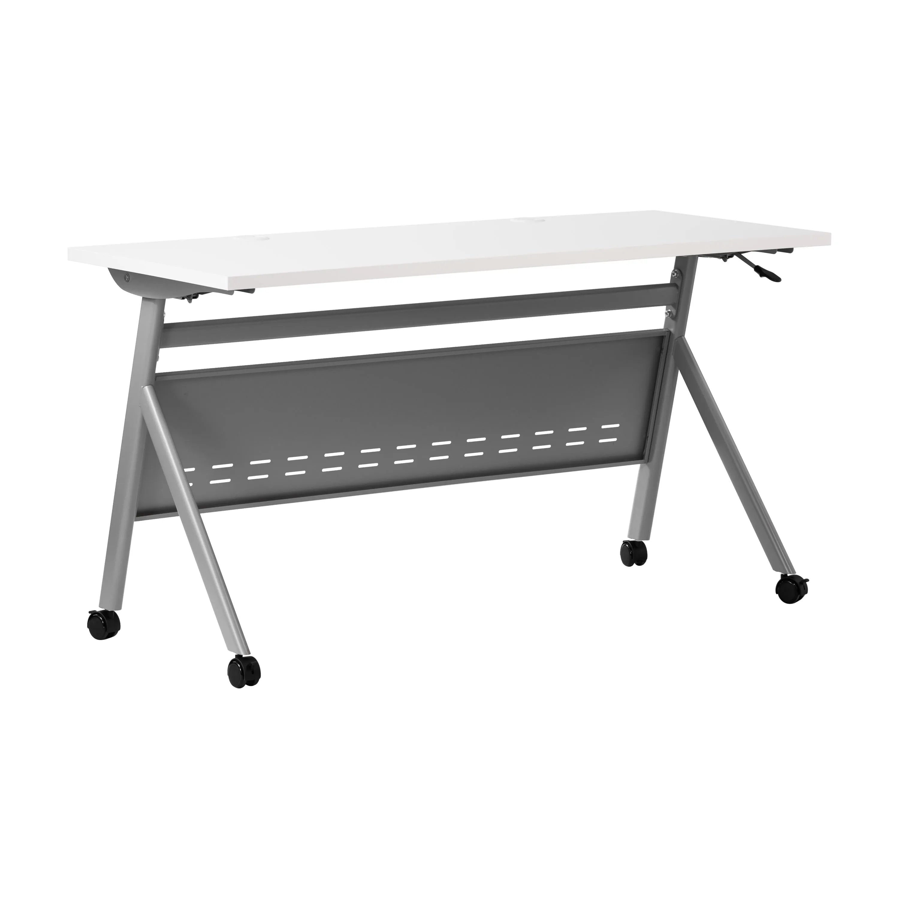 Davis Commercial Grade Heavy-Duty Nesting Flip Training Table with Y-Legs, Modesty Panel, Tabletop, and Frame