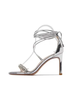 Diamond Straps Thin Heels Sandals