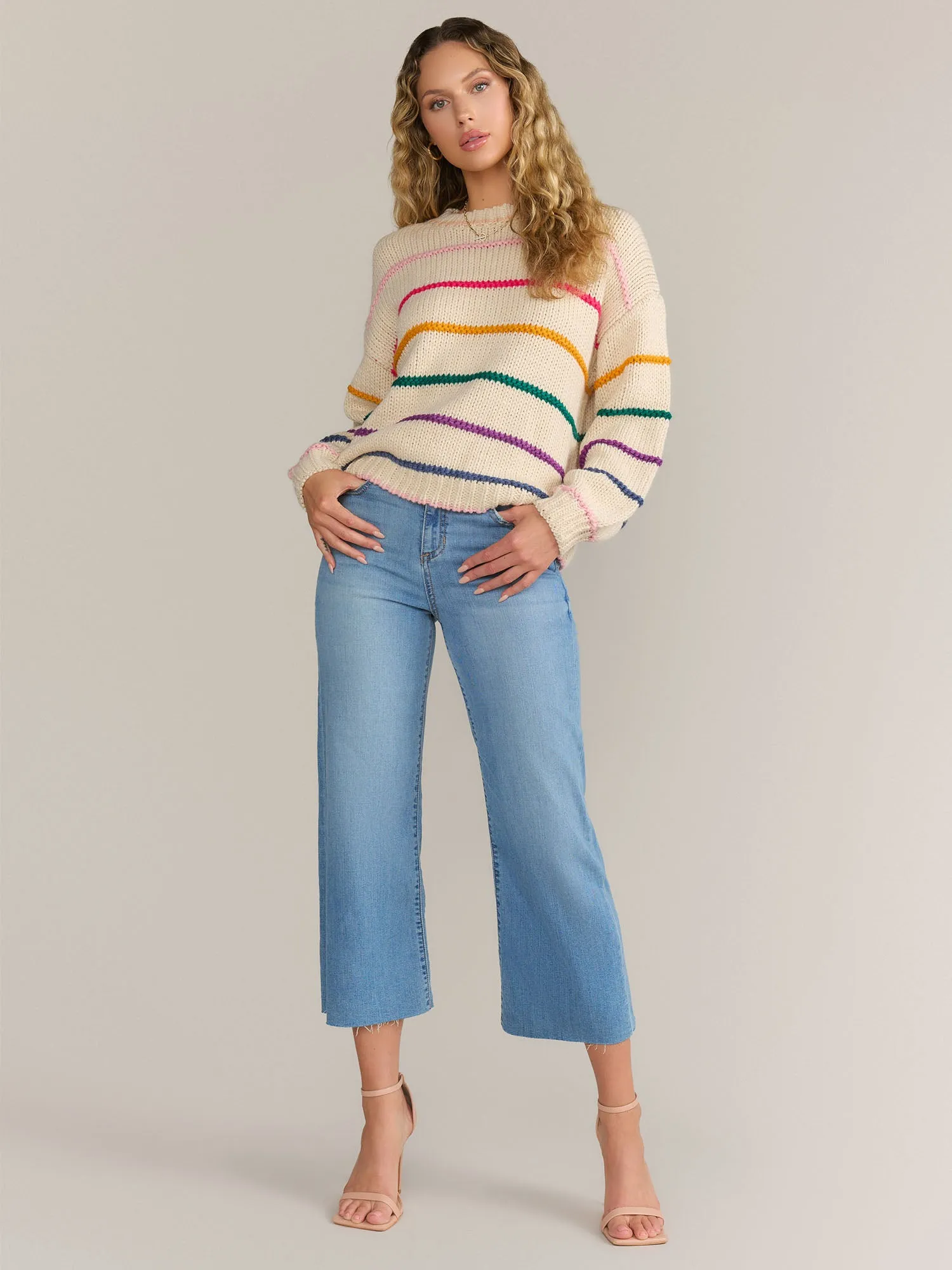 Dreamers Long Sleeve Multi Stripe Chunky Sweater - Brands We Love