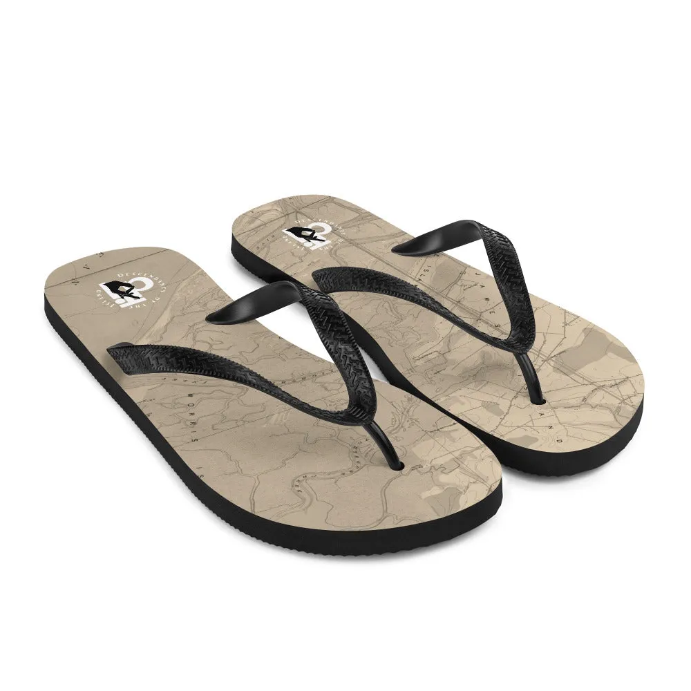 DTI James Island Map Parchments Flip-Flops