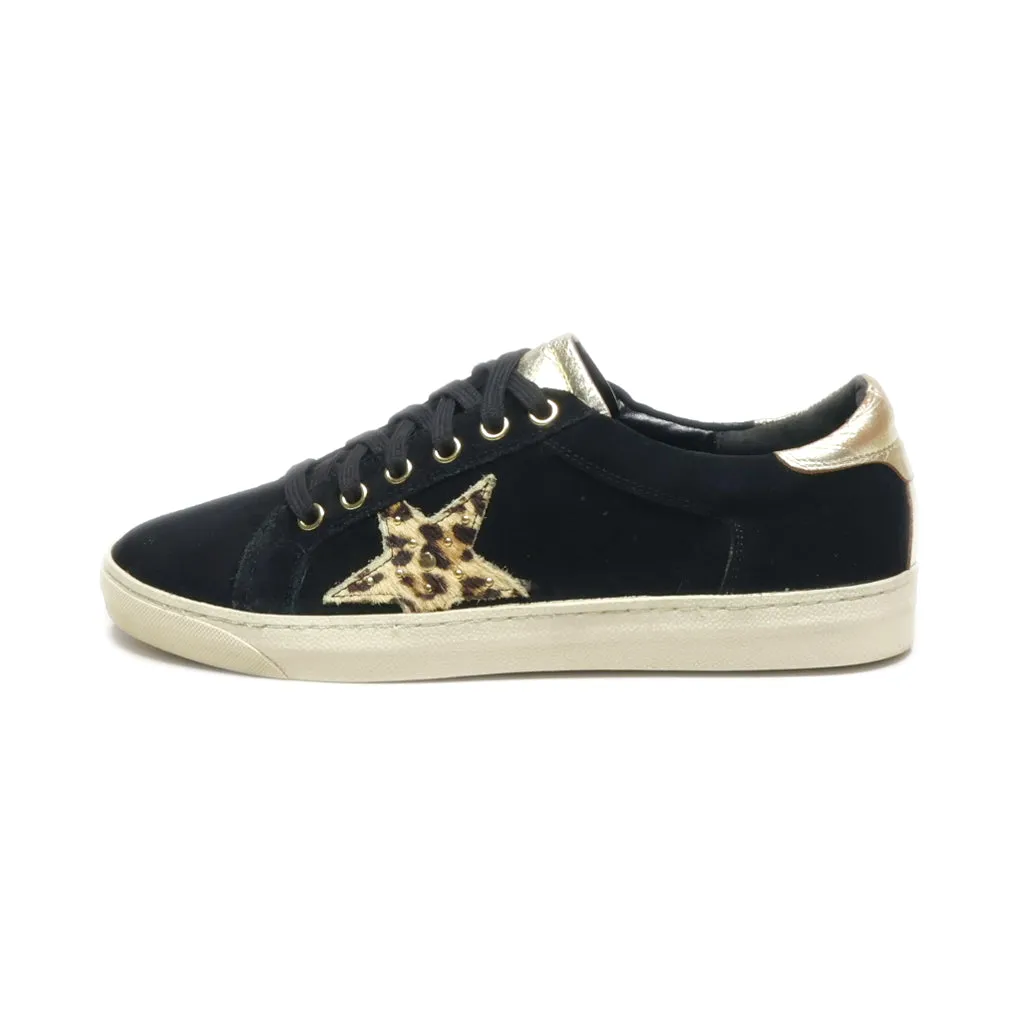 Dune London Leopard Elwinn Low-Top Sneakers Suede Black Colour For Women