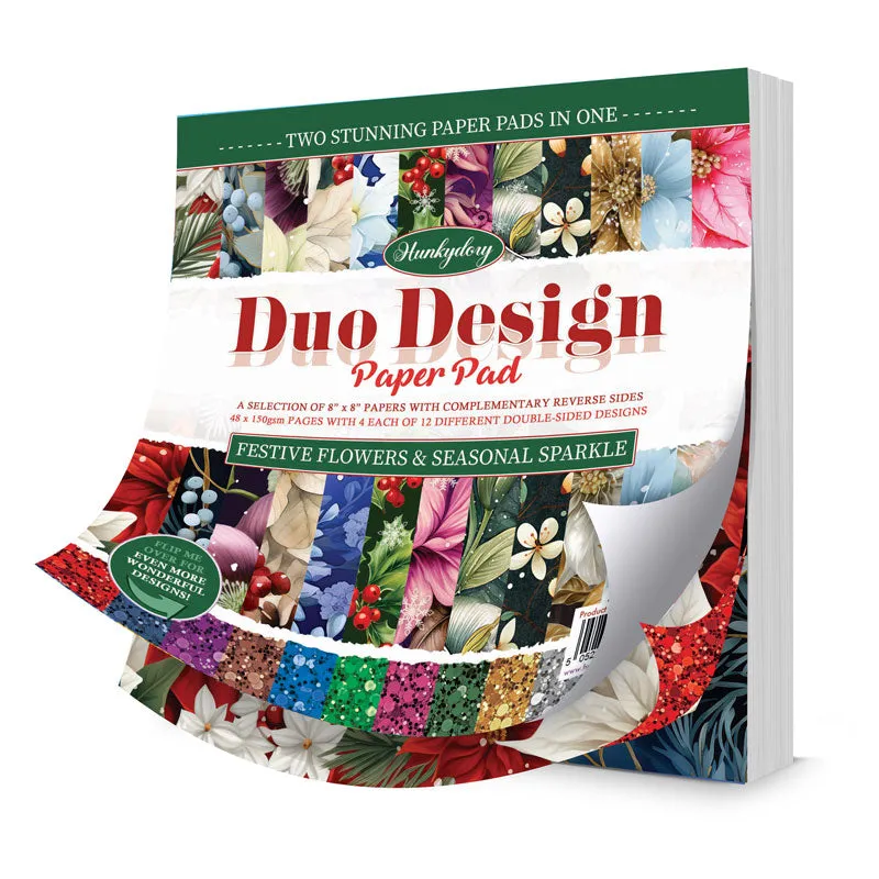 Duo Design Paper Pads - Festive Flowers & Seasonal Sparkle