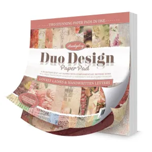 Duo Design Paper Pads - Lovely Ladies & Handwritten Letters