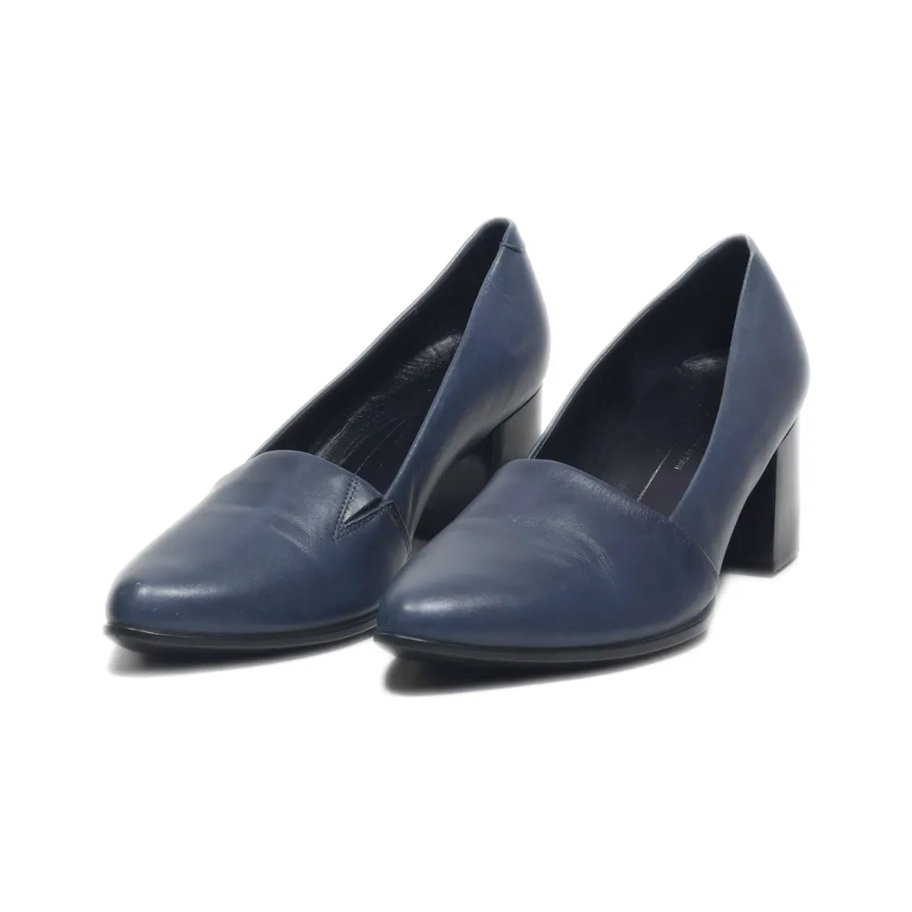 Ecco Mid-Heel Shoes Leather Blue Colour For Women