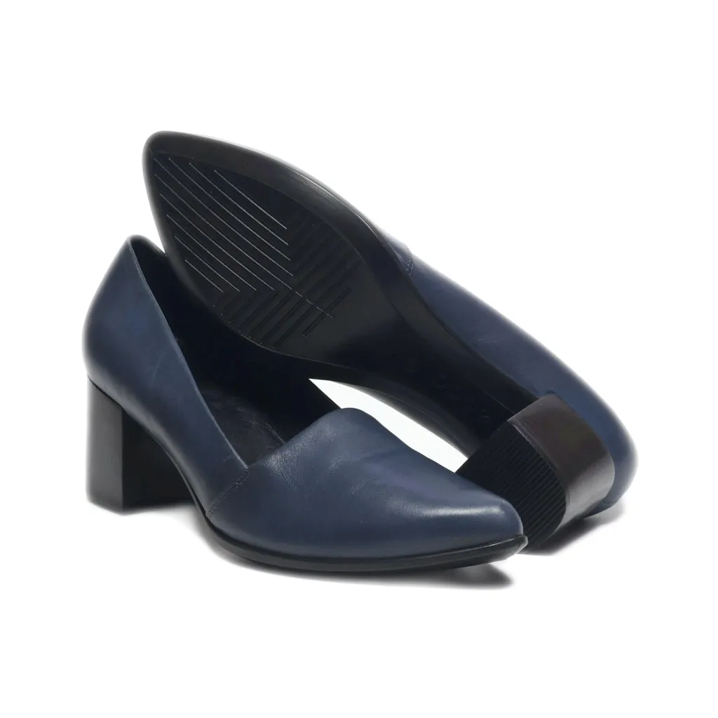 Ecco Mid-Heel Shoes Leather Blue Colour For Women