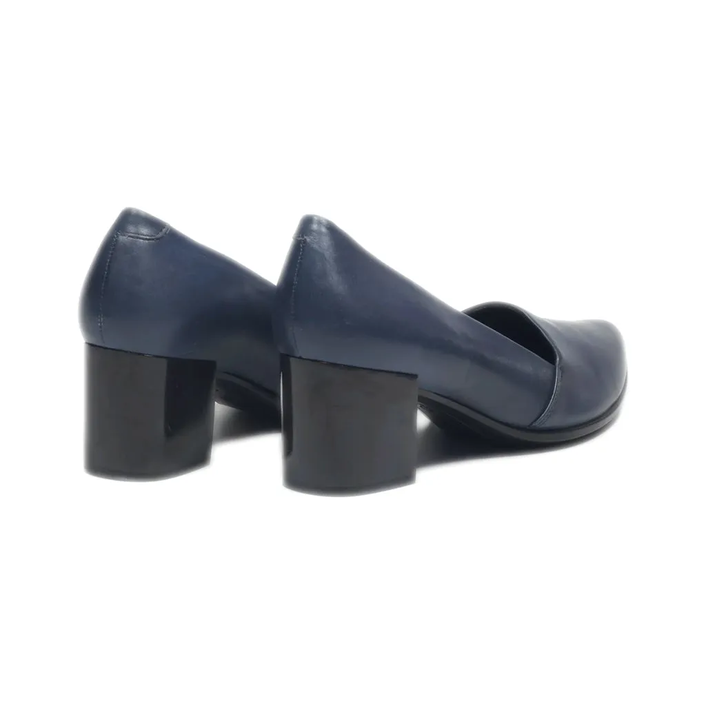 Ecco Mid-Heel Shoes Leather Blue Colour For Women