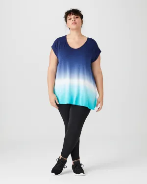 Emma Round-Neck Tee | Navy / Turquoise