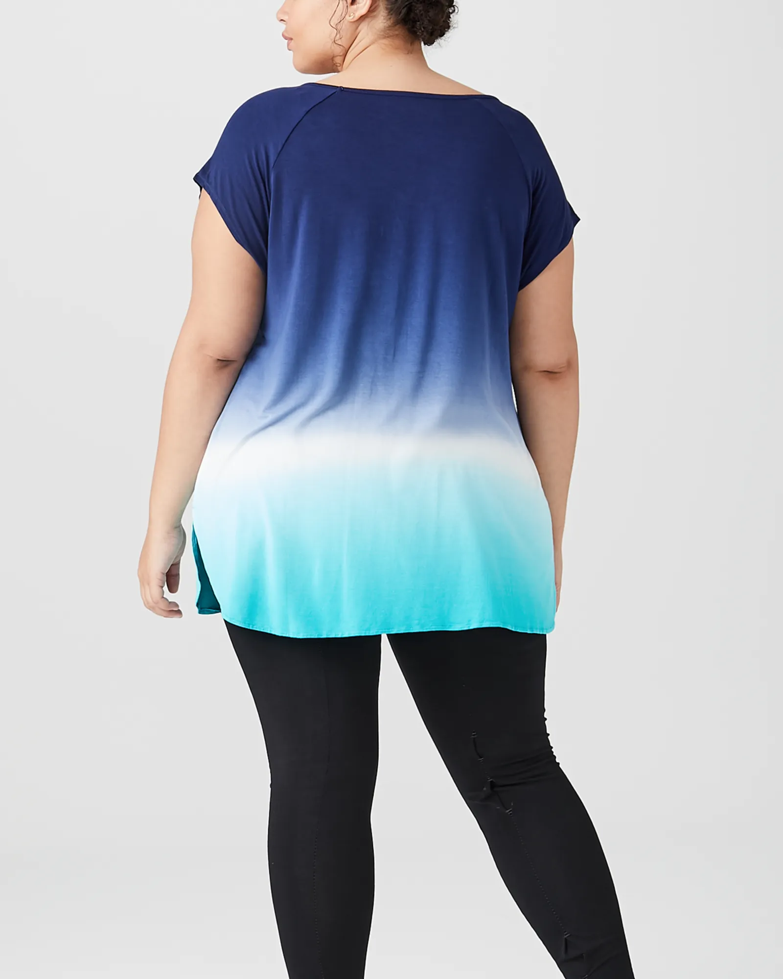 Emma Round-Neck Tee | Navy / Turquoise