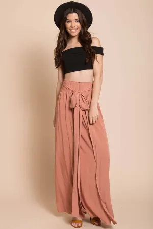 Evalyn High Slit Skirt Rose