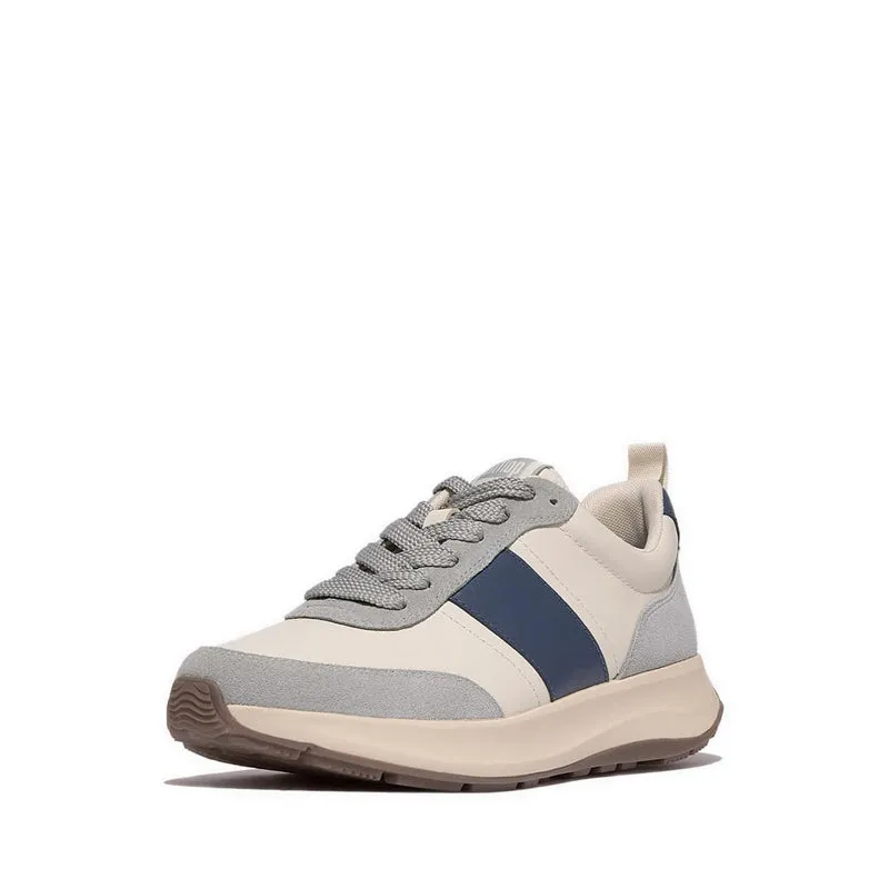 F-Mode Flow Mens Leather/Suede Sneakers - Paris Beige Mix