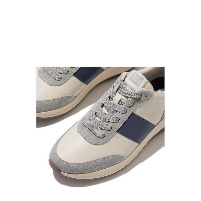 F-Mode Flow Mens Leather/Suede Sneakers - Paris Beige Mix