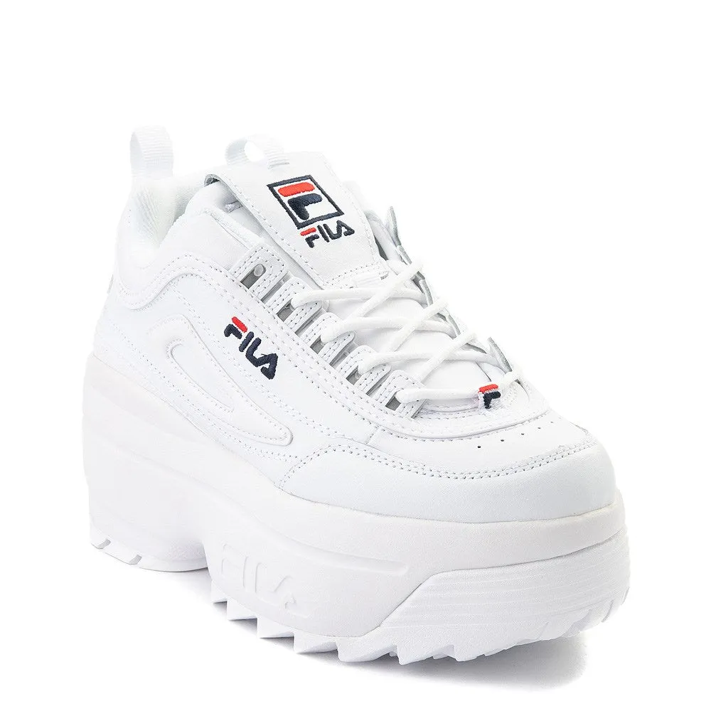 FILA: DISRUPTOR II WEDGE CHUNKY WHITE SNEAKERS