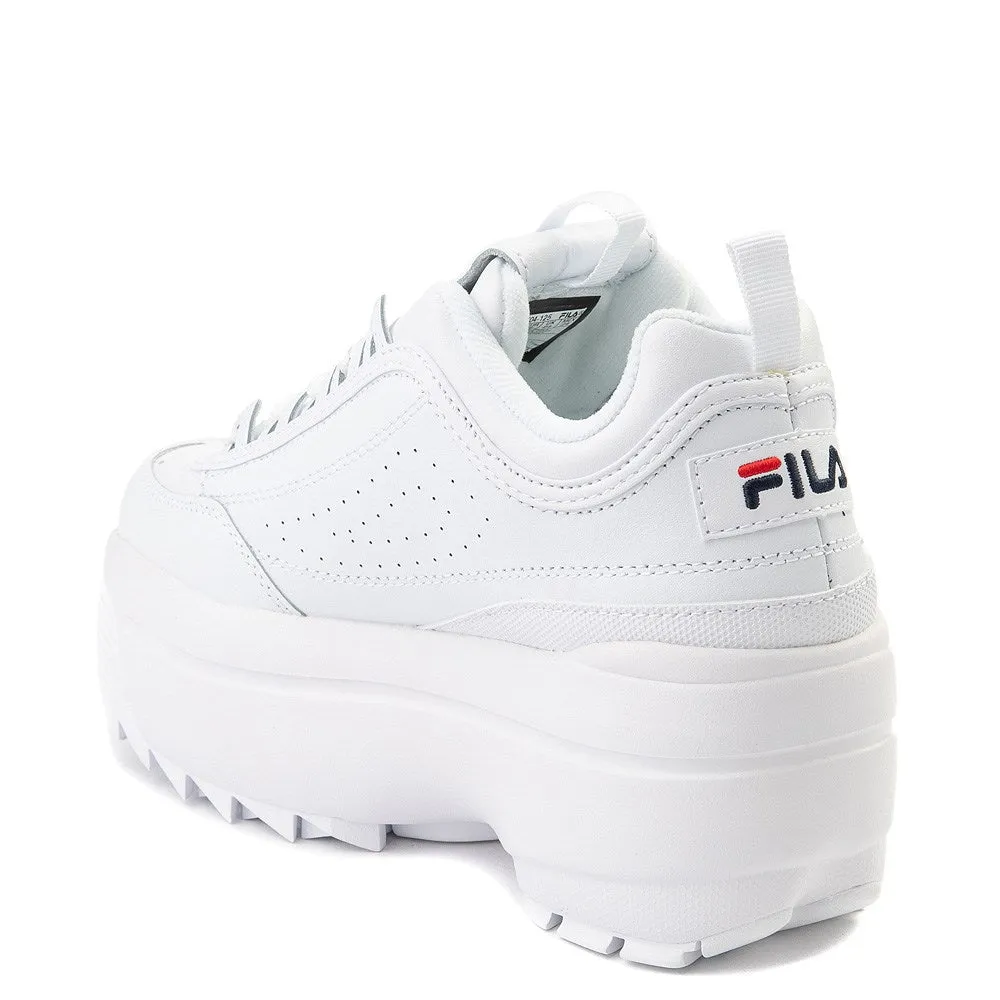 FILA: DISRUPTOR II WEDGE CHUNKY WHITE SNEAKERS