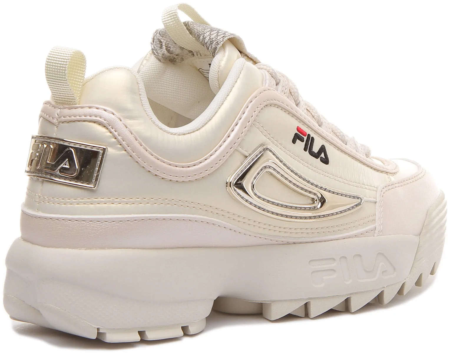 Fila Disruptor Low in Cream with Metalic Logo For Women