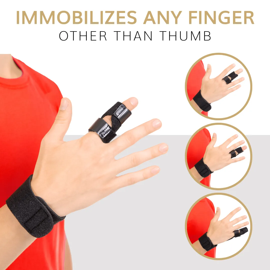 Finger Immobilizer Splint | Support Brace for Trigger Finger, Sprained or Broken Knuckle Treatment