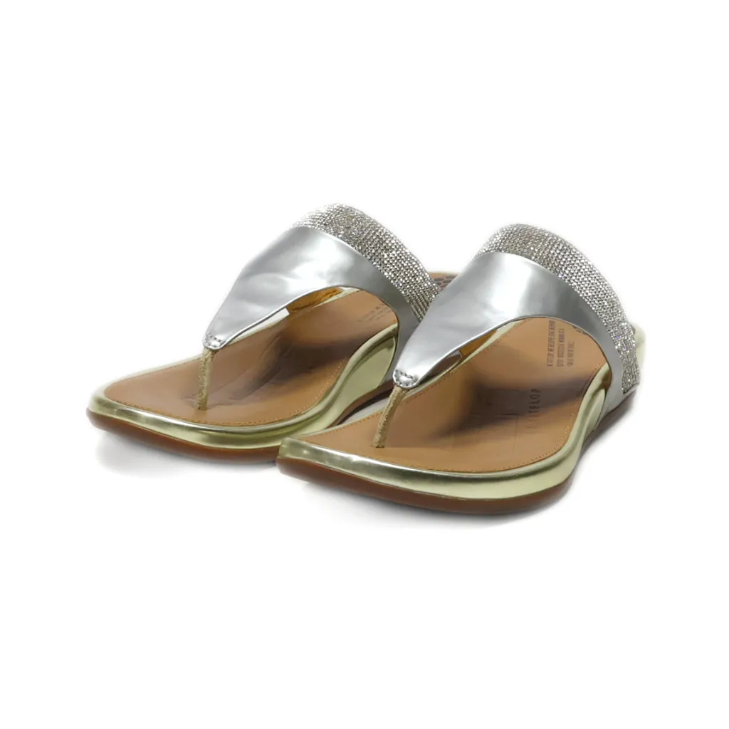 Fitflop Flip Flops Leather Grey Colour For Women
