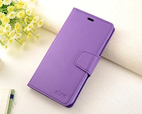 Fold Series Huawei P8 Flip Leather Case - Purple