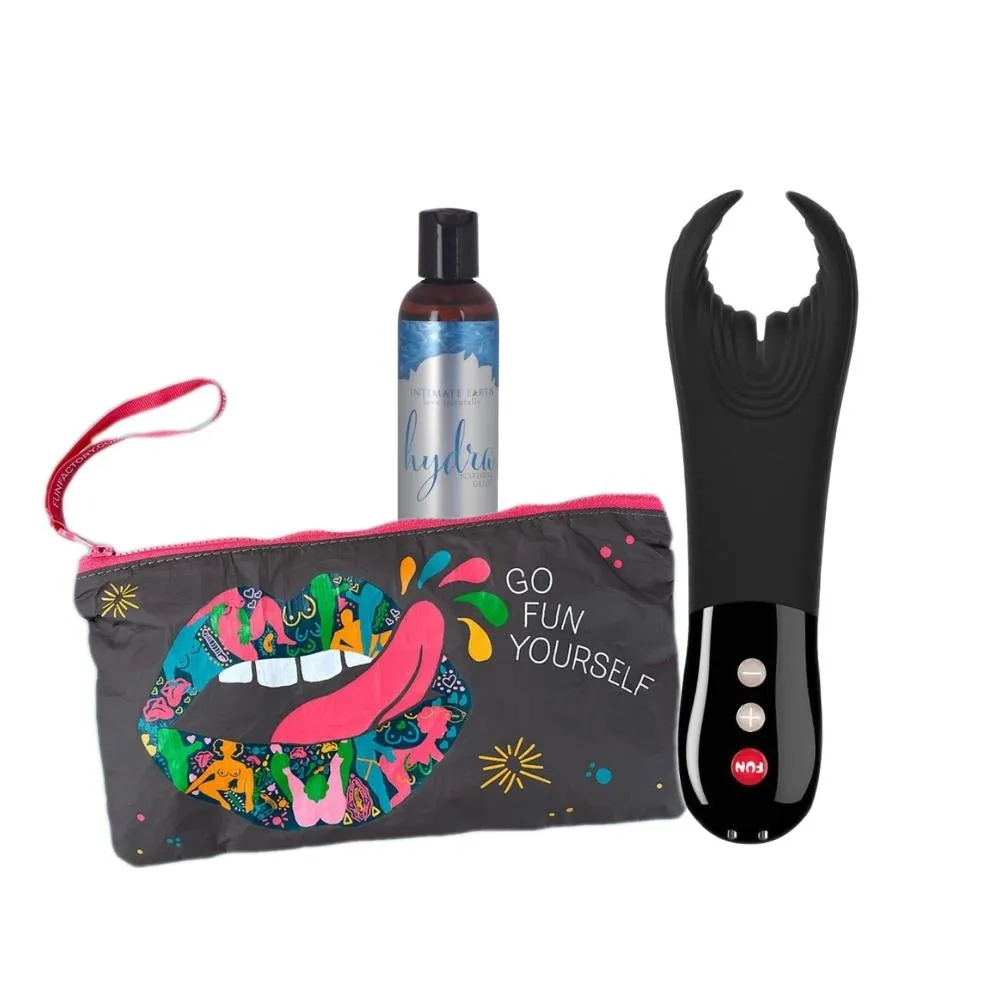 Fun Factory Manta Penis Vibrator   Toy Bag & Free Hydra 2oz Lube Bundle