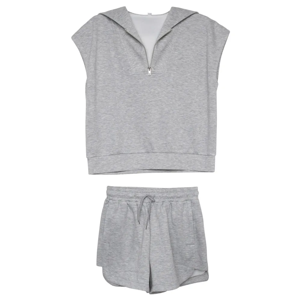 Gray Wholesale Scuba Two Piece Set