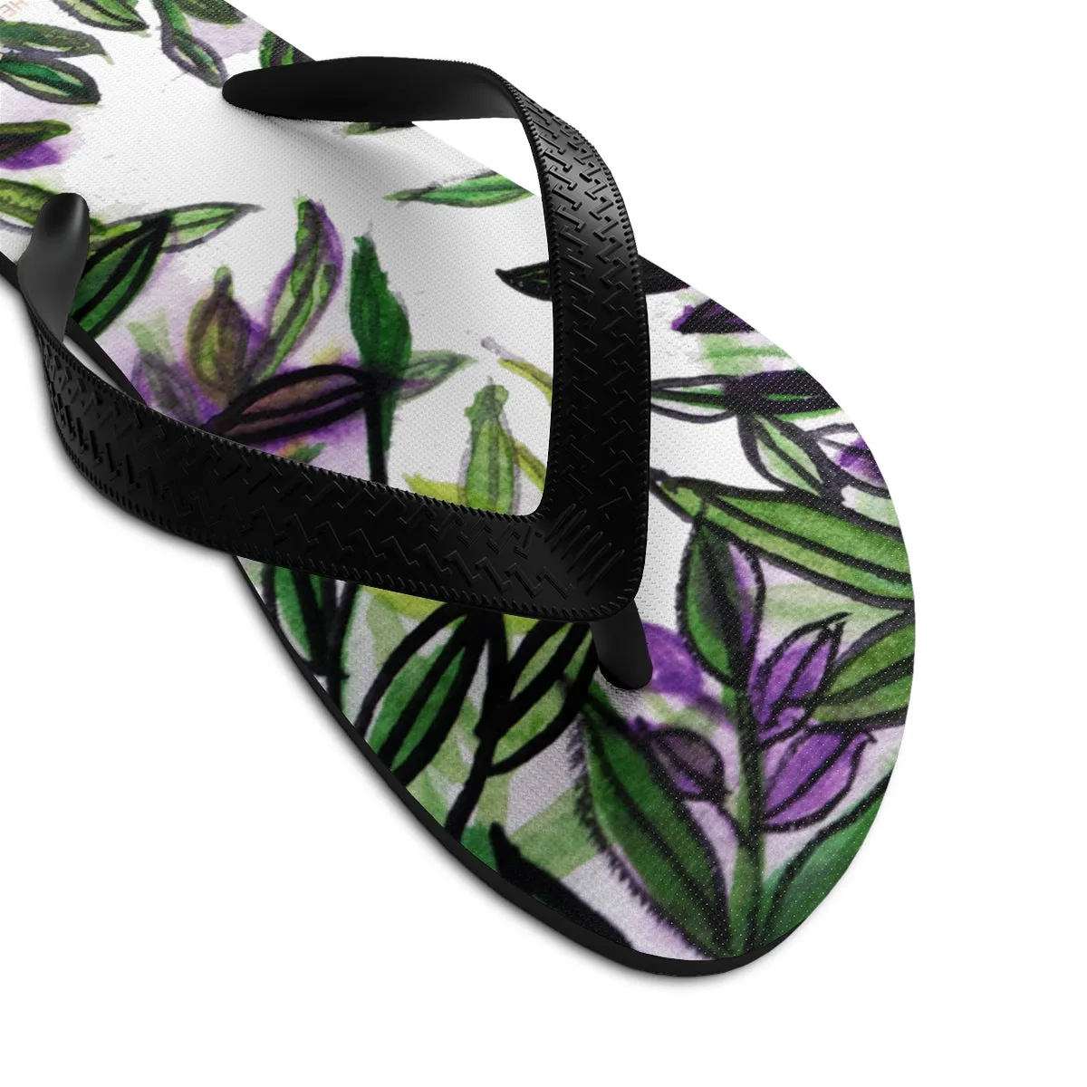 Green Tropical Flip Flops, Best Leaves Print Unisex Designer Flip-Flops - Made in USA (Size: S, M, L)