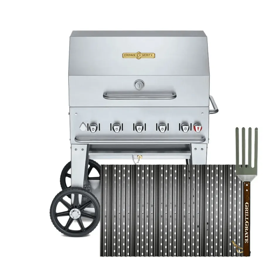 Grillgrate Replacement GrillGrate Set for Crown Verity 36-Inch Mobile (Custom Cut) CC20.875-24-6G