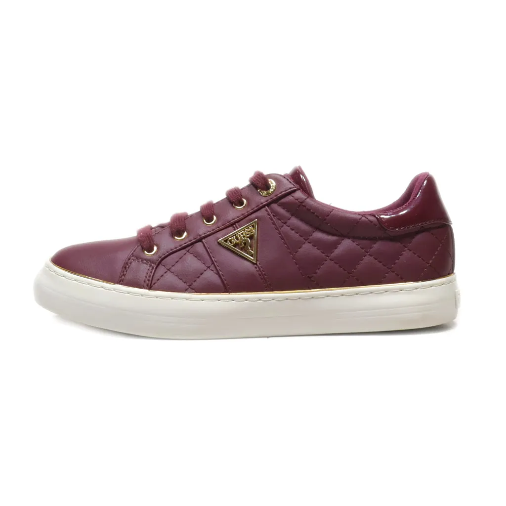 Guess Low-Top Sneakers Leather Maroon Colour For Women