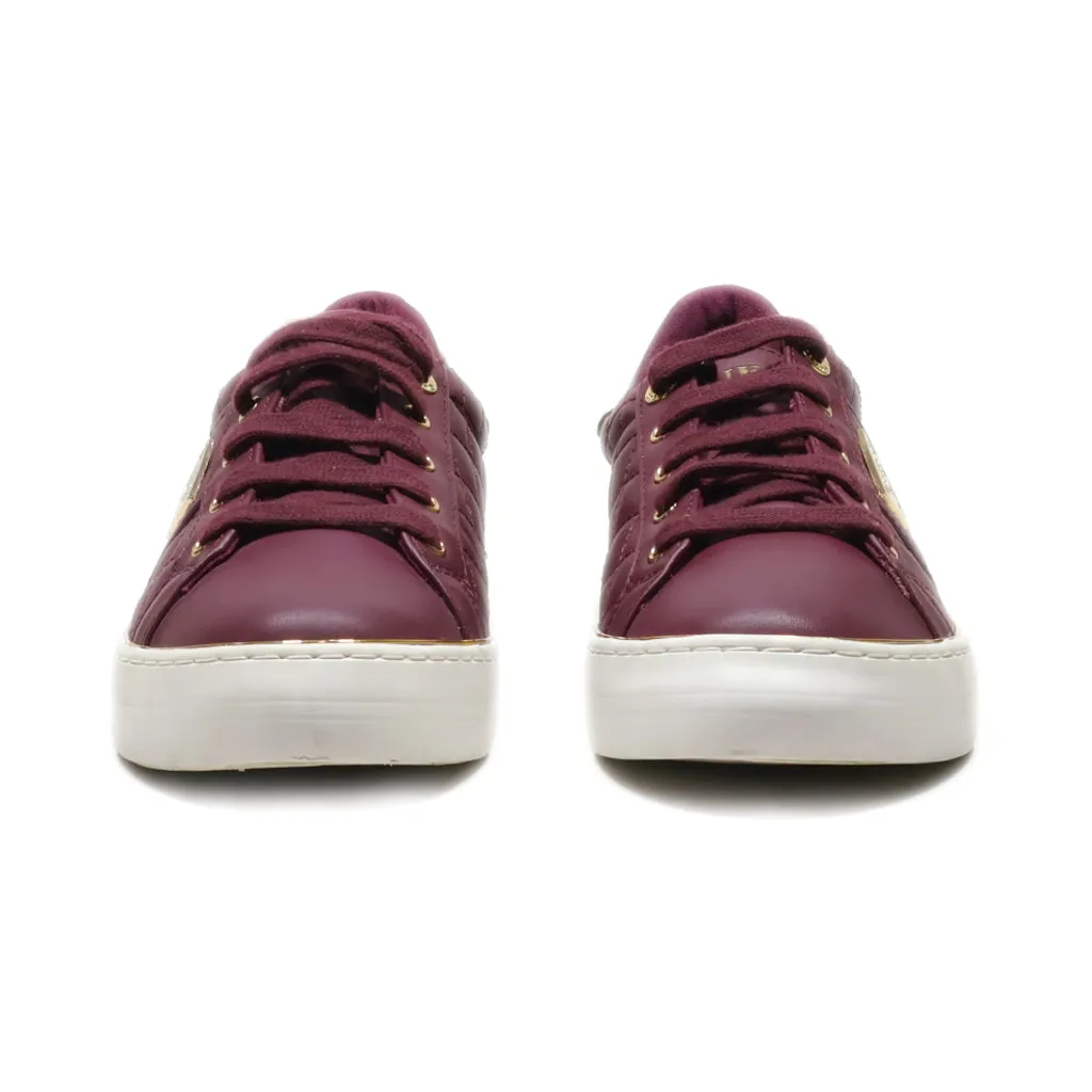 Guess Low-Top Sneakers Leather Maroon Colour For Women