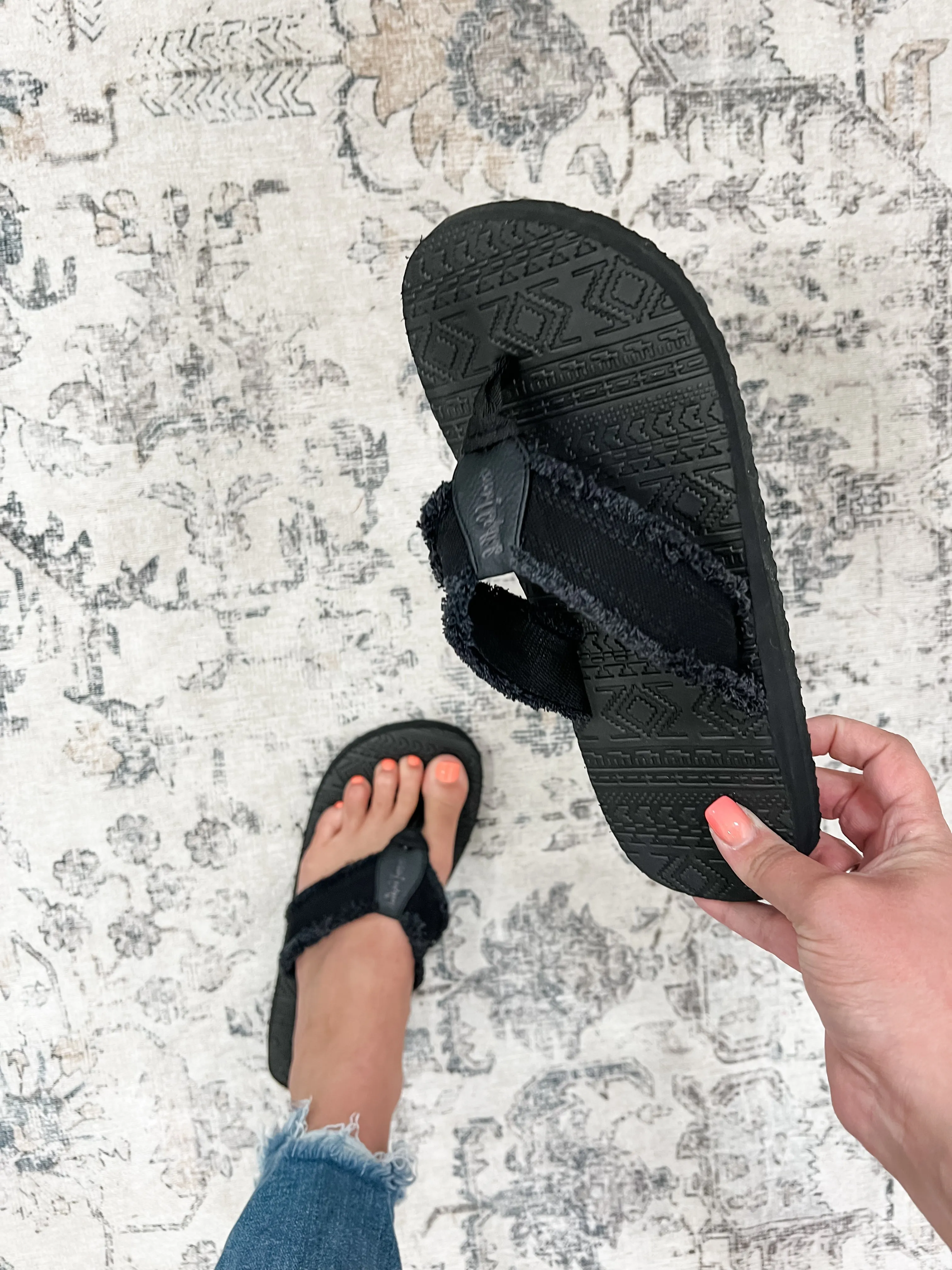 Gypsy Jazz "Brexly" Flip Flops (Black)