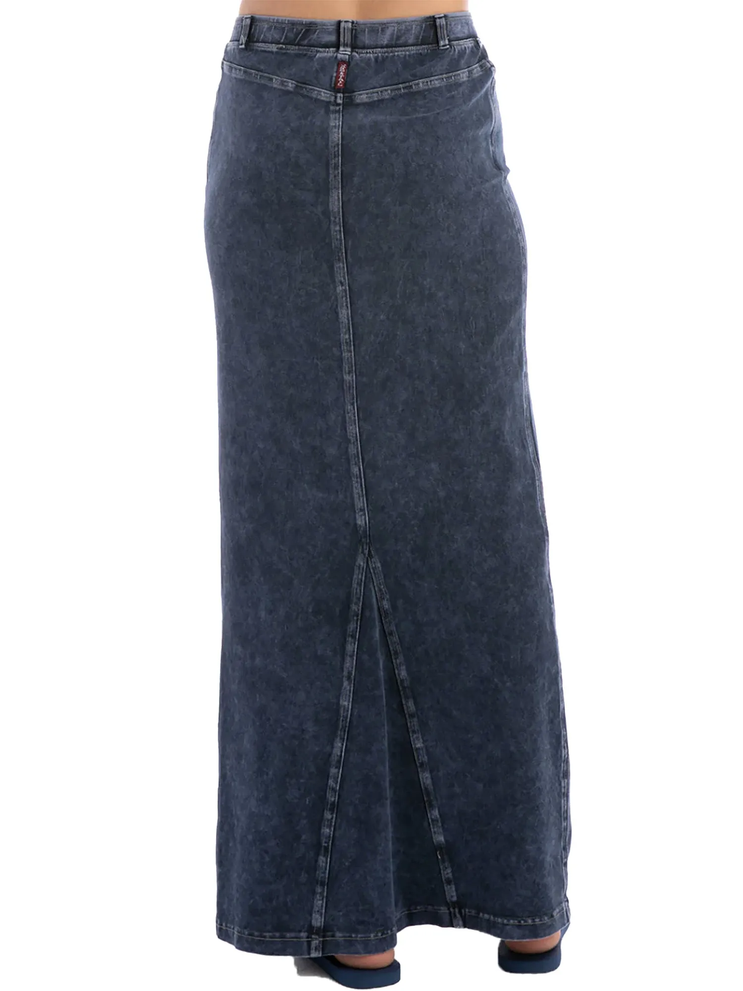 Hard Tail Long Denim Back Inset Skirt WJ-127