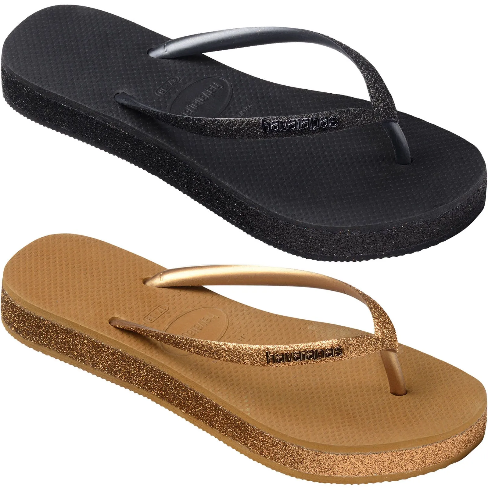 Havaianas Slim Flatform Sparkle Flip Flops