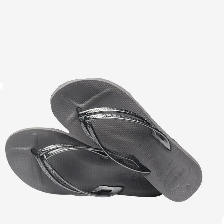 HAVAIANAS WEDGE GREY DOUBLE BANDED