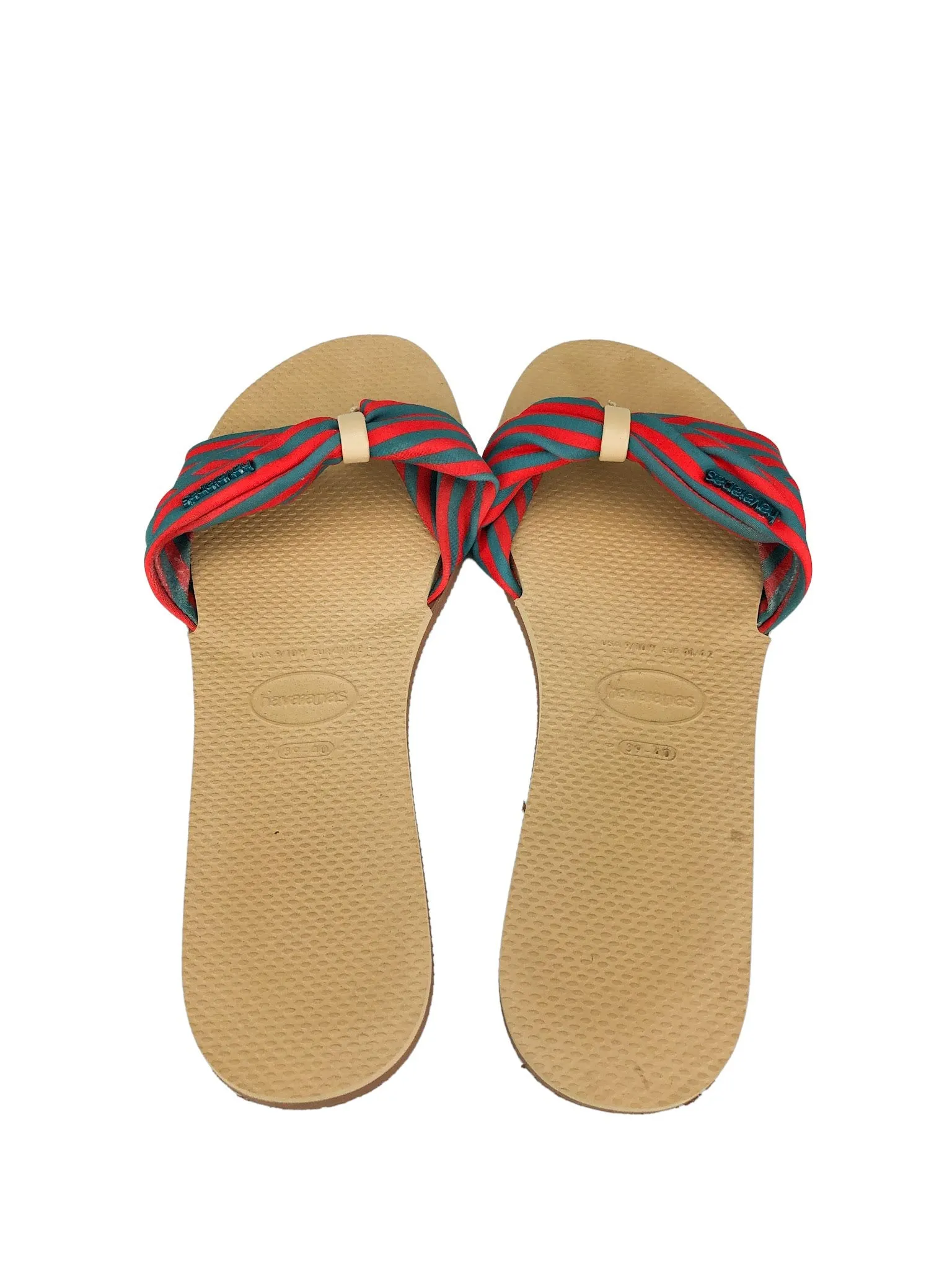 Havaianas, Women's You St. Tropez Flip Flop, Red/Teal, Size 39/40 (US 9/10)