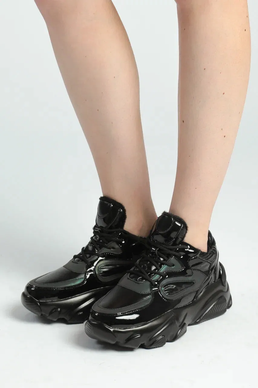 High-Gloss Chunky Sneakers