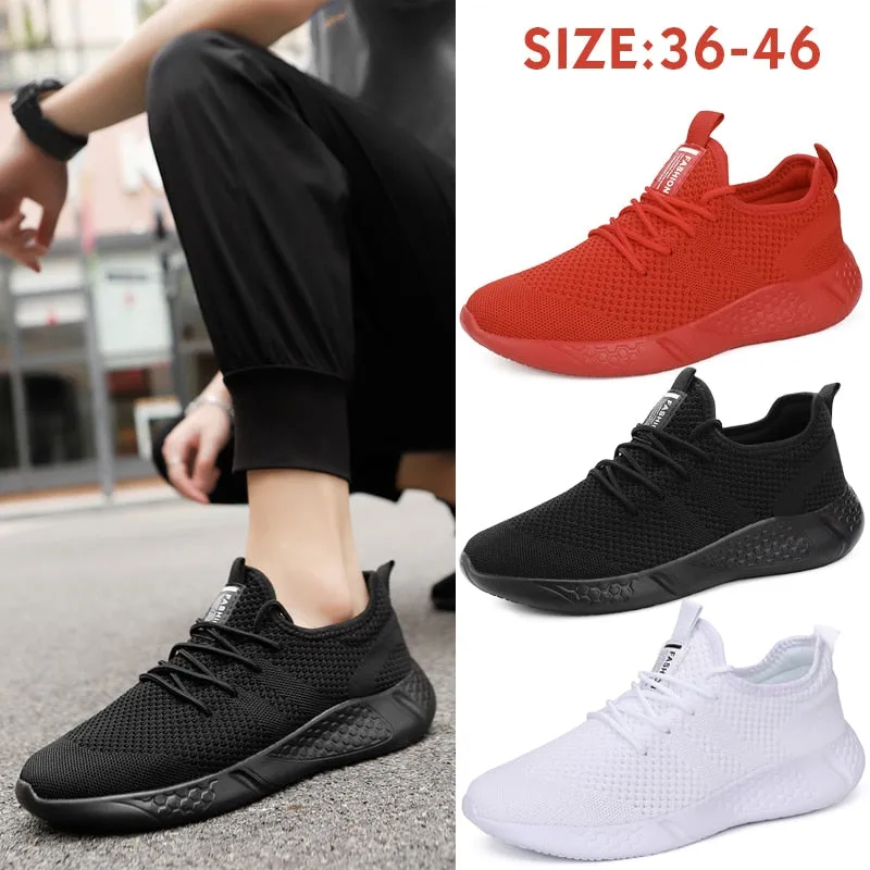 Hnzxzm Man Sneakers Men's Shoes Breathable Sneakers Men Lacing Outdoor Jogging Shoes Black Shoes for Men Casual Shoes Men Black