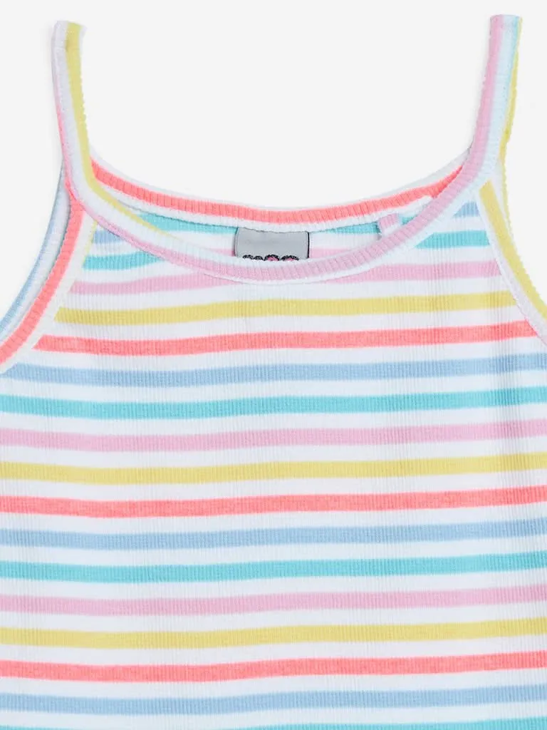 HOP Kids Multicolour Striped Tank Top