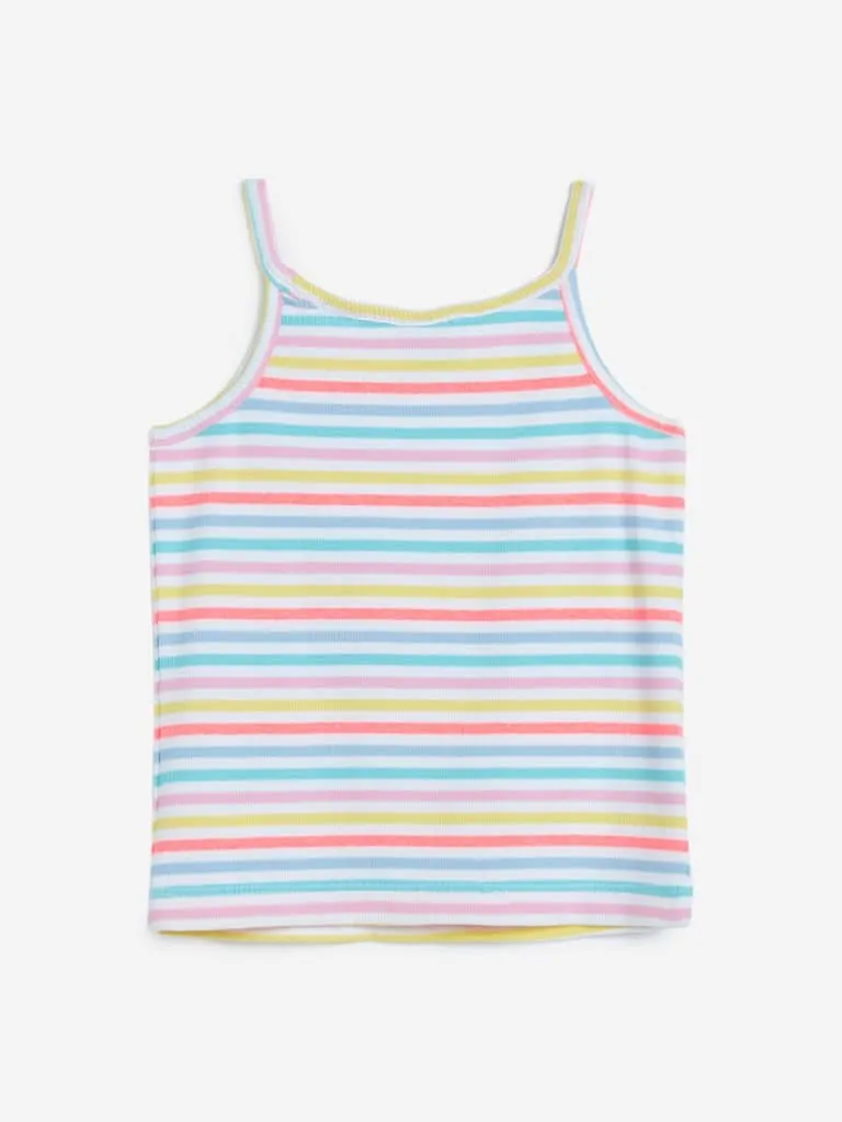 HOP Kids Multicolour Striped Tank Top