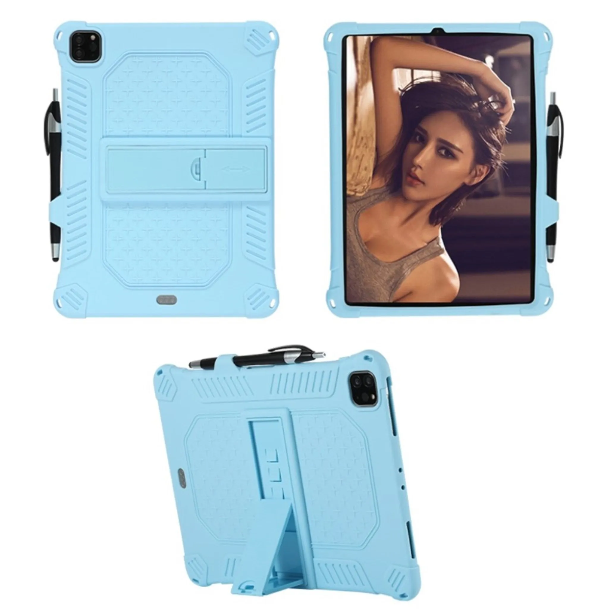 iPad Pro 11 inch (2020) / (2018) solid theme leather flip case - Baby Blue