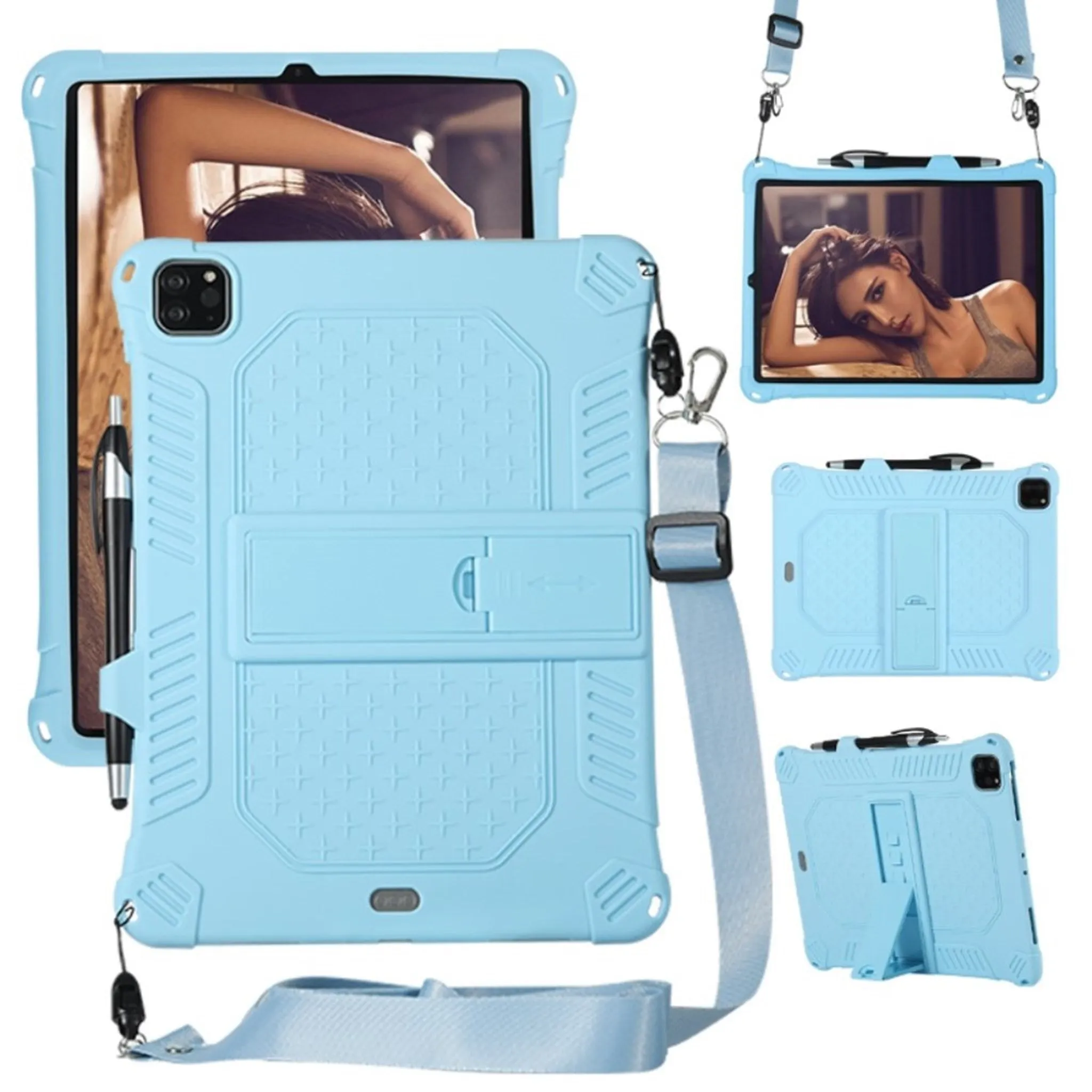 iPad Pro 11 inch (2020) / (2018) solid theme leather flip case - Baby Blue