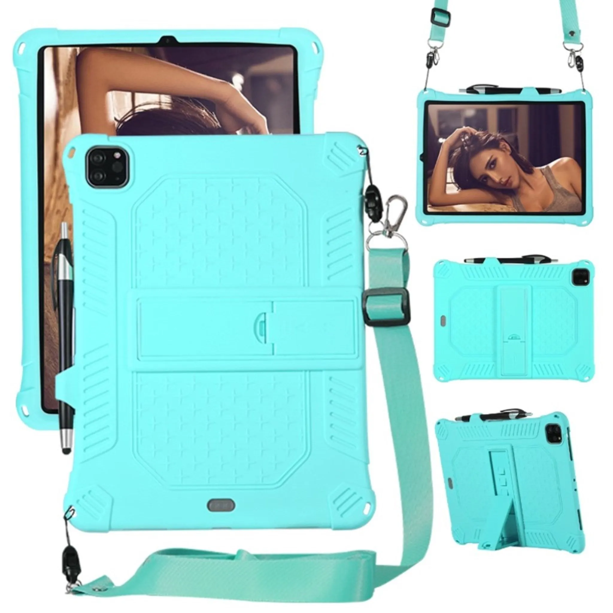 iPad Pro 11 inch (2020) / (2018) solid theme leather flip case - Cyan