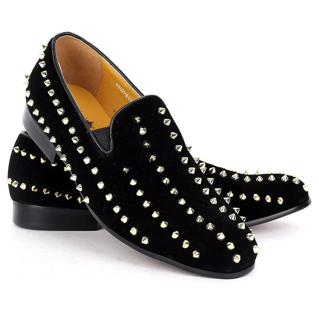 J.M Weston Exquisite Full Spike Designed Swede Shoe - Black