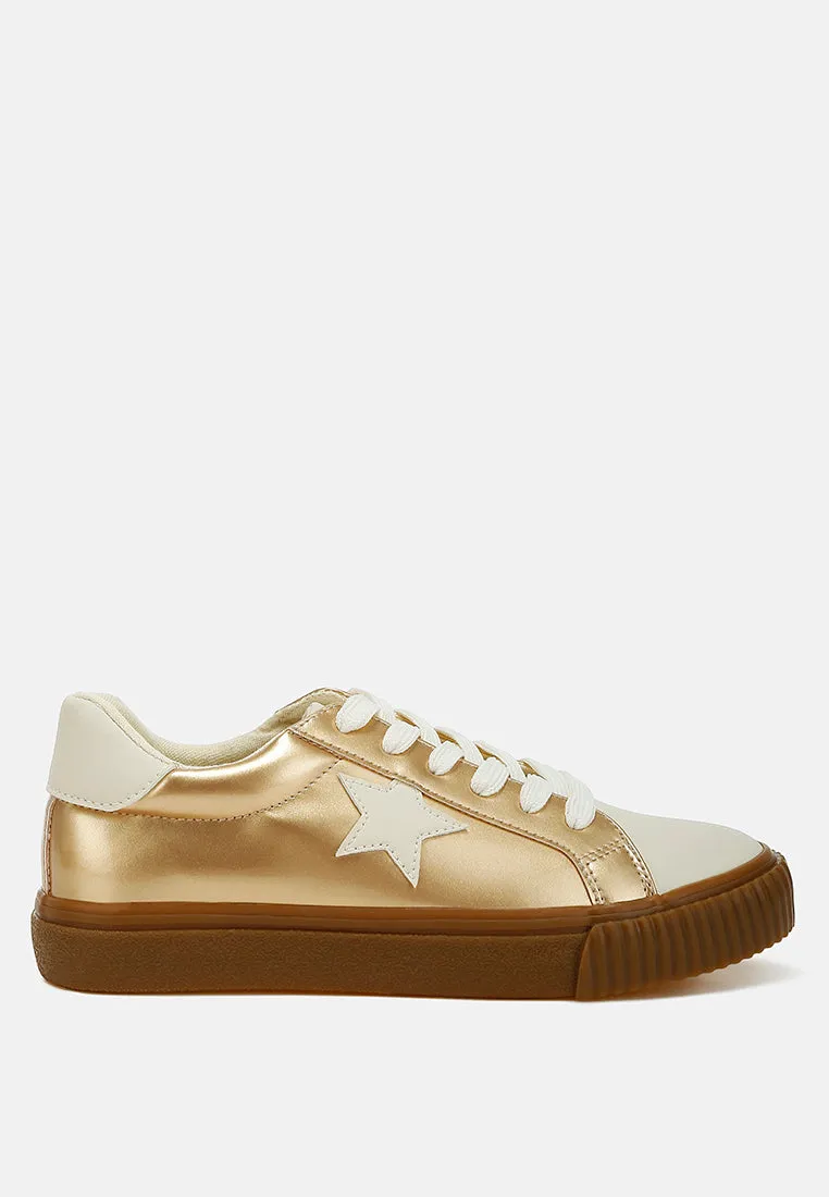 Jumping jacks Metallic Faux Leather Star Sneakers