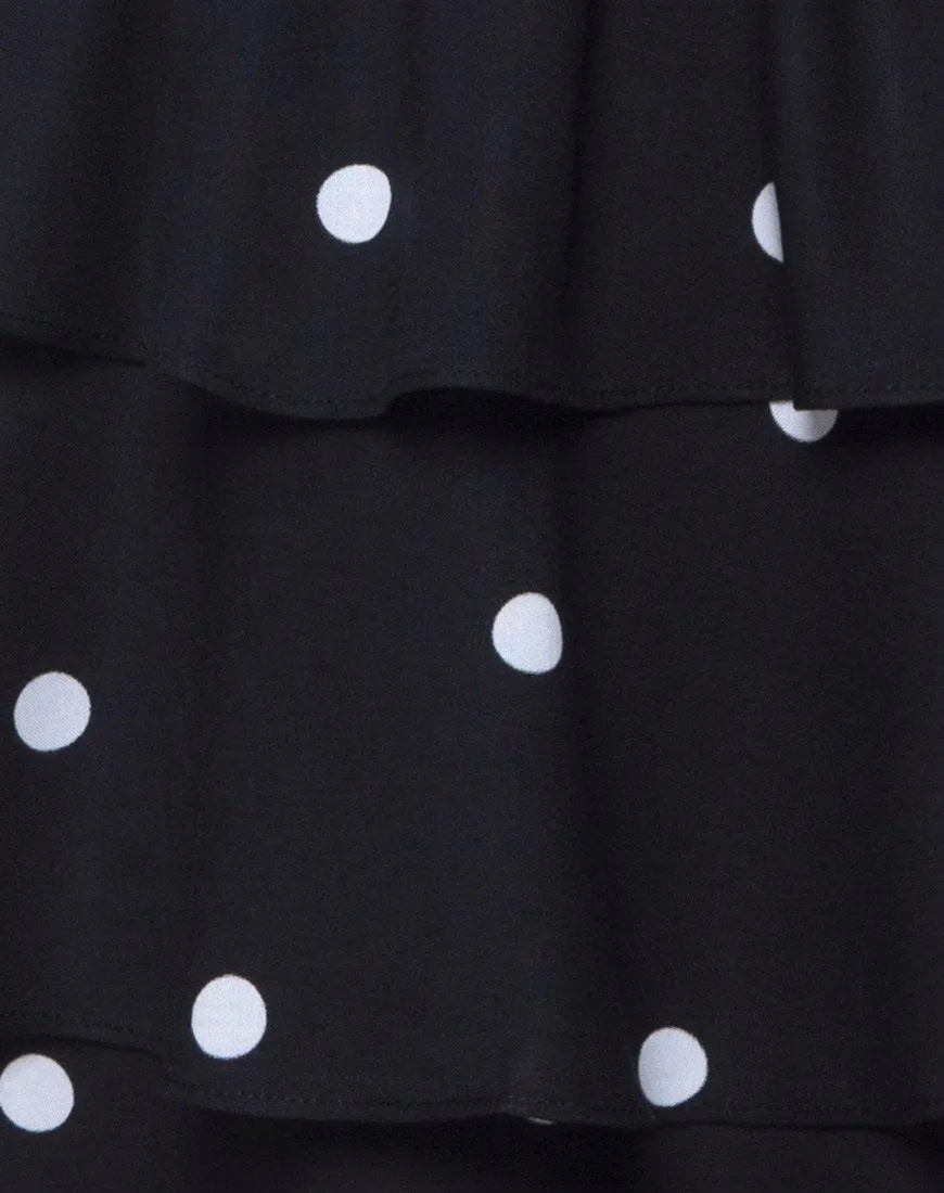 Kepsibelle Dress in Black and White Polkadot