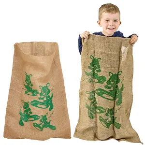 Kicko Popular Burlap Potato Sack Race Bag - 24 x 36 Inches 1 Piece Natural Eco-Friendly