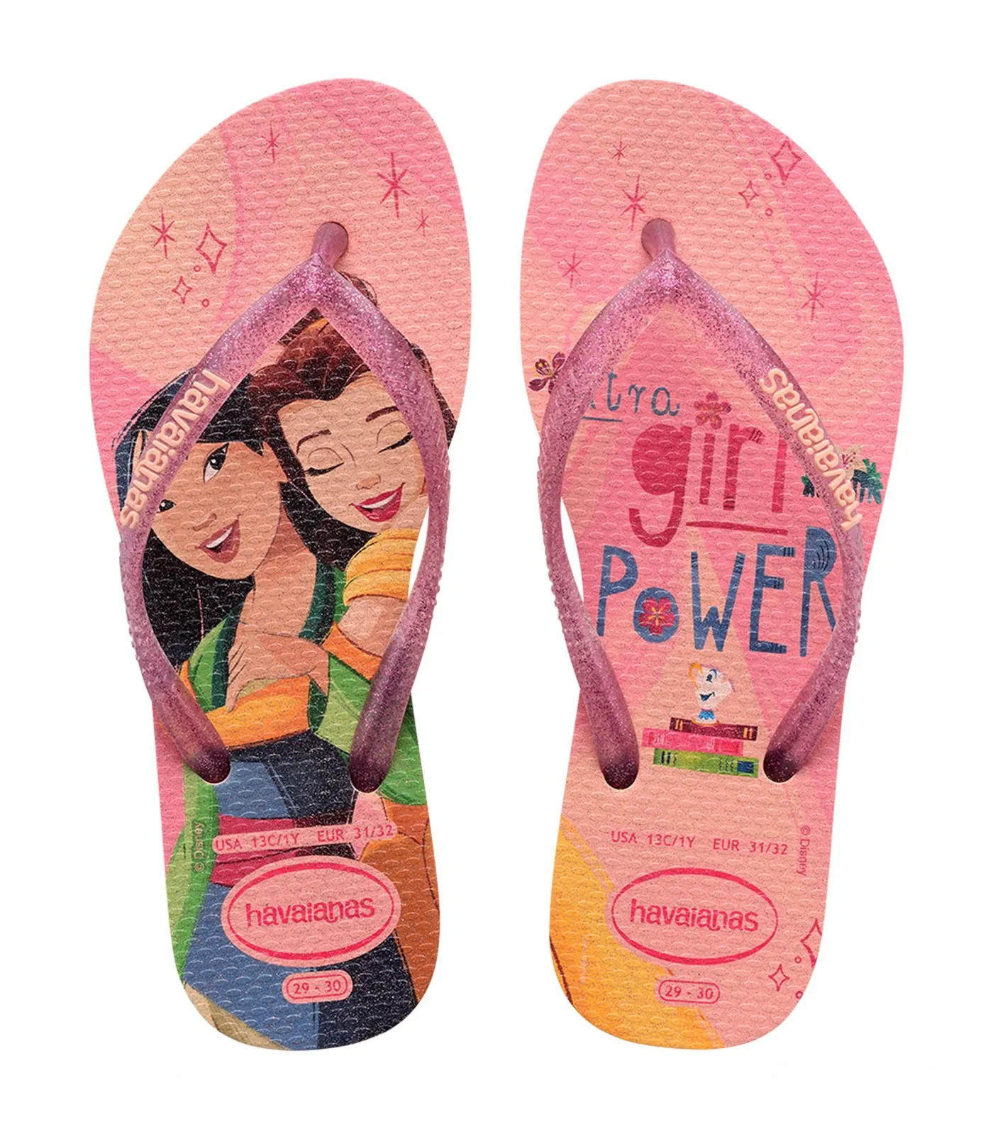 Kids Disney Princess Slim Ballet Flip Flops - Ballet Rose