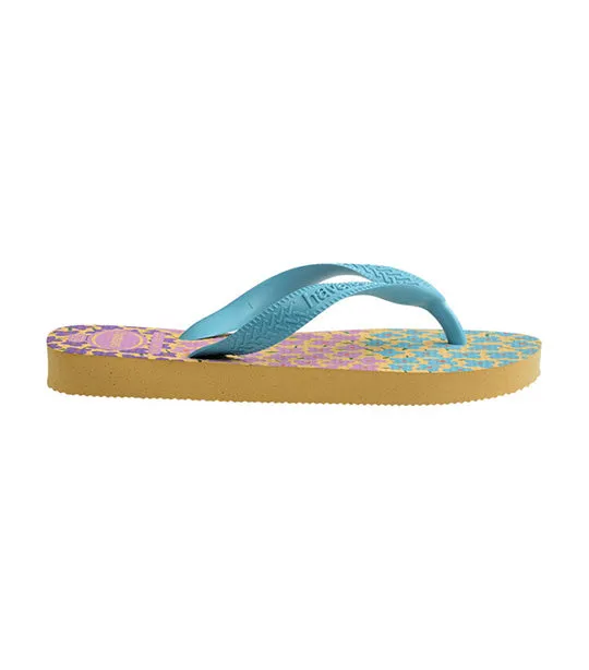 Kids Flores Flip Flops Cashew Yellow/Blue