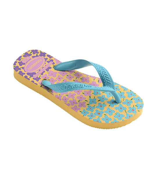 Kids Flores Flip Flops Cashew Yellow/Blue