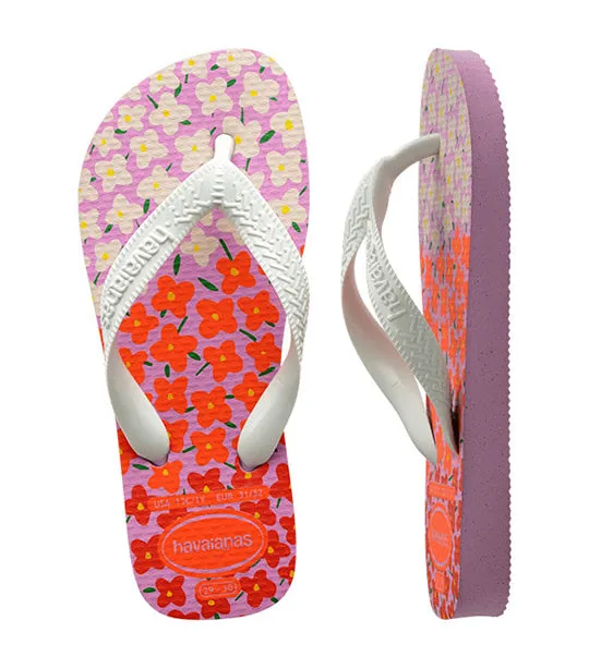 Kids Flores Flip Flops Fresh Lavender/White