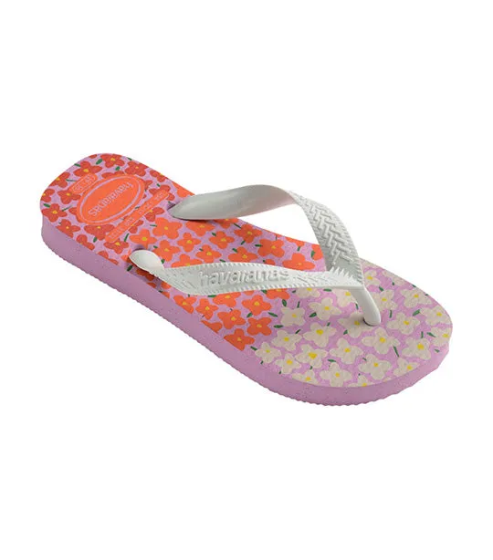 Kids Flores Flip Flops Fresh Lavender/White