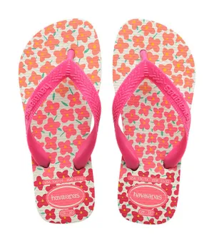 Kids Flores Flip Flops White/Pink Flux